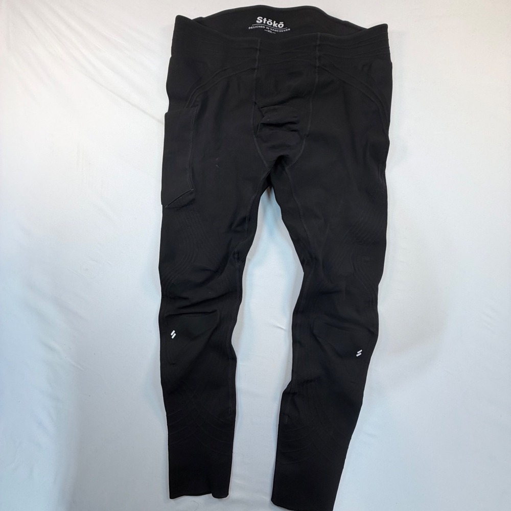 Stoko Supportive Tight Men XL Black Compression Leggings Adjustable Knee Support